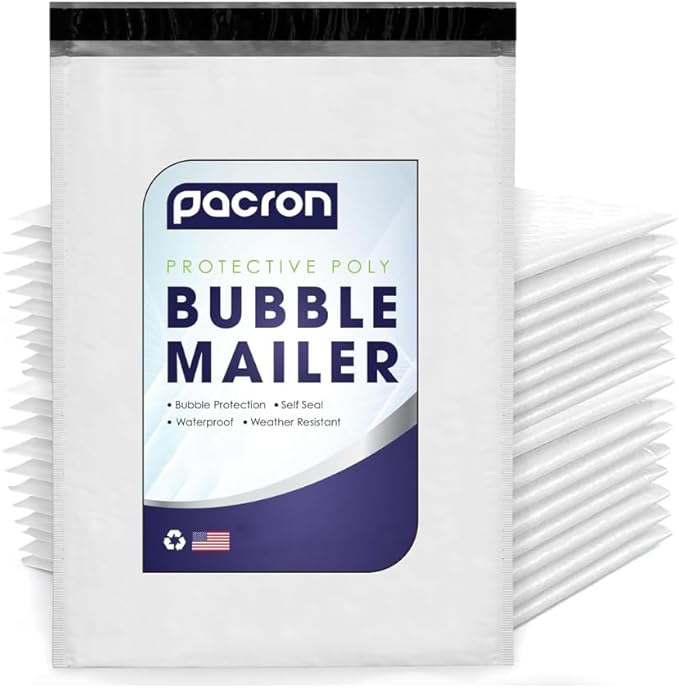 1000-Pack Waterproof Poly Bubble Mailers 5x10 by Pacron