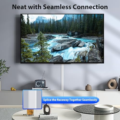 ZhiYo 32in White Cord Hider Wall, Large Size Fits 2-4 Cords, 1.2inW 0.7inH - Image 6