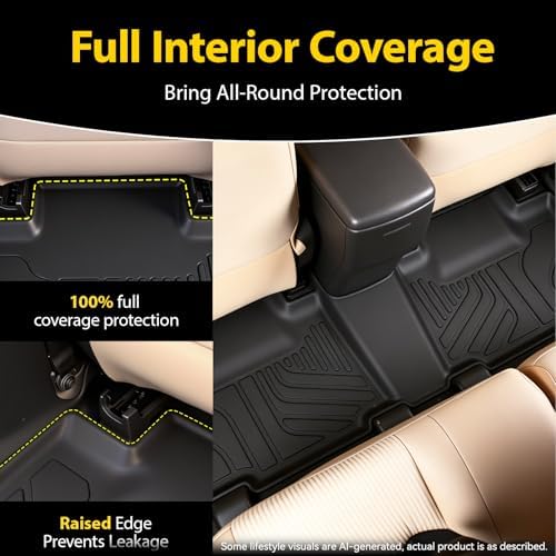 Floor Mats for Toyota RAV4 2013-2018, All Weather TPEFloor Liners Custom Fit Waterproof Non Slip Car Mats HeavyDuty Interior Accessories - Image 5