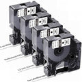 4X a45013 Label Maker Tape Replace for DYMO D1 Label Tape 1/2 in 23Ft White by Freshworld