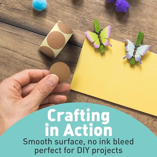 Camp Galaxy 1 Inch Natural Brown Kraft Stickers (1000 Total) - Round Blank Stickers for Store Owners, Crafts, Organizing, Jar and Canning Labels, Price Tags - Image 7