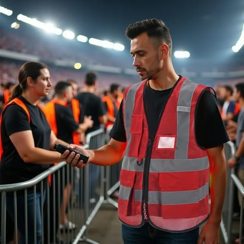 High Vis Safety Vest Reflective Strips, Multi-Pocket Design, Available in Yellow,Orange,black,Pink,blue,Red,purple - Image 4