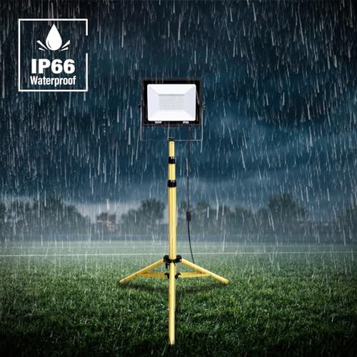 Willpower 100W Tripod Stand LED Work Light, 10000LM LED Floodlight Portable Job Site Light 110V Outdoor Indoor for Workshop Garage Construction Basement with 5 Meter Power Cord IP66 6000K - Image 6