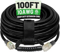 POWGRN 100 Ft 10AWG Outdoor Extension Cord Waterproof Heavy Duty, Black by POWGRN