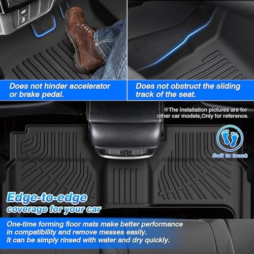 Frontier Floor Mats - Car Mats for Nissan Frontier CrewCab 2009-2021, All Weather Floor Mat for Frontier Accessories, Heavy Duty Rubber Mats, Car Accessories - Image 4