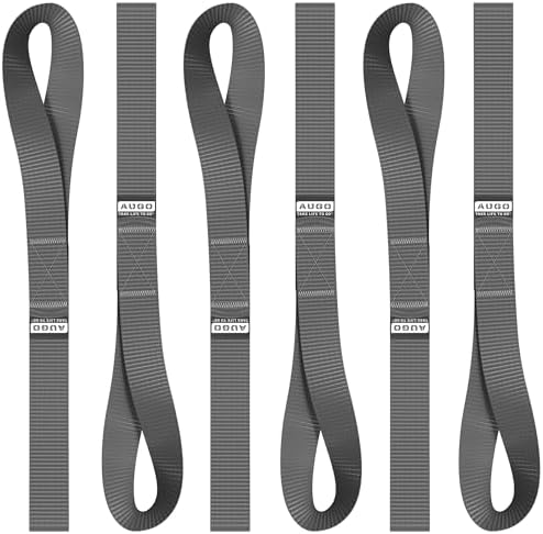 Soft Loop Tie Down Straps - 1,500 Load Capacity & 4,500 Lbs Breaking Strength - 6 Pack - Loops for Securing ATV, UTV, Motorcycles, Scooters, Dirt Bikes, Lawn & Garden Equipment - by AUGO by AUGO