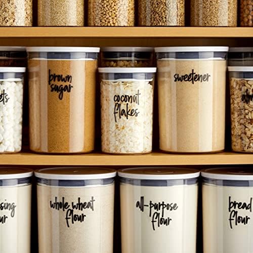 Talented Kitchen Pantry Labels for Food Containers - 157-Piece, Black Script Vinyl - Jar & Bin Labels & Food Storage Organization Stickers - Image 3