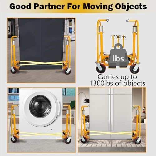 HILLHOUSE Manual Furniture Handling Equipment (2-Piece Set), Heavy Duty Cart, Aluminum, 1320 lb. Load Capacity, Gun Safe Dolly Heavy Duty, Easy Handling, Mechanical Carrier - Image 5