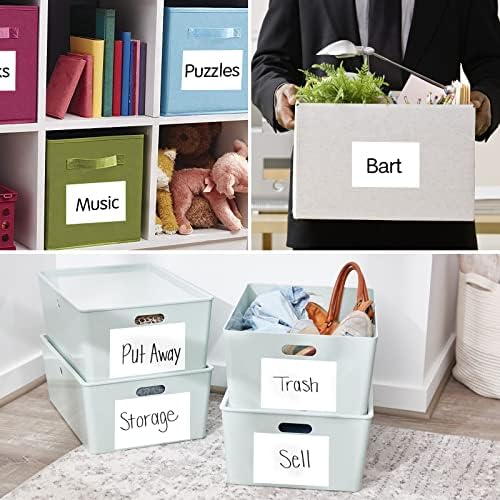 150 Pcs Labels for Storage Bins, 6 X 4 Inch Removable Labels for Storage Bins, Tear Resistant No Residue Storage Bin Label, Matte White Blank Box Label for School, Home, Business - Image 7