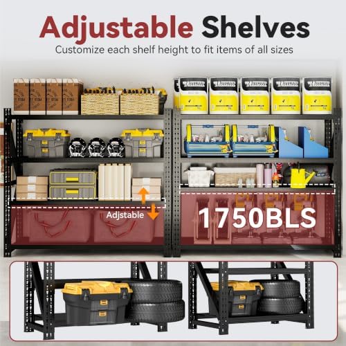SAWJEC 7000LBS Heavy Duty Garage Shelving, 79" W Metal Storage Shelves - Image 5