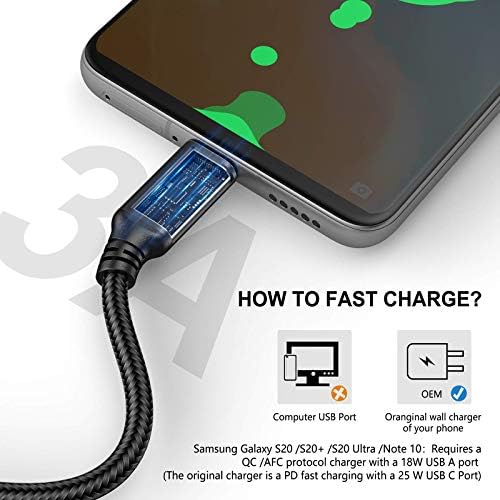 USB to USB C Cable 5 Pack 6FT, A to Type C Fast Charger Cord - Image 3