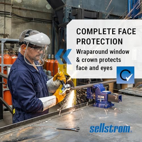 Sellstrom 301 Face Shield Uncoated Clear Tint, Aluminum Binding, ANSI Z87.1 - Image 2