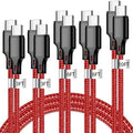 cugunu USB C to USB C Cable, 5 Pack 60W Type C Fast Charger Cord (Red) by CUGUNU
