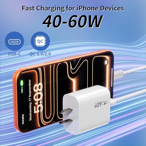 40-60W Fast USBC Charger iPhone 17 Fast Charging,[2Pack] 6Feet Braided Cord - Image 2