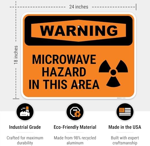 OSHA Warning Microwave Hazard in This Area with Graphic Sign, - Image 3