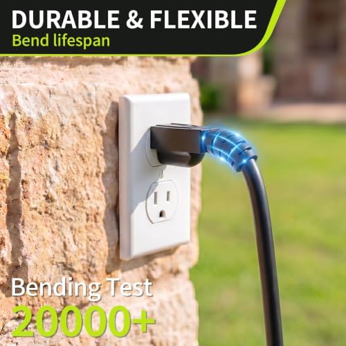 16/3 Black Extension Cord 30 FT, Outdoor Extension Cord for Lawn - Image 4