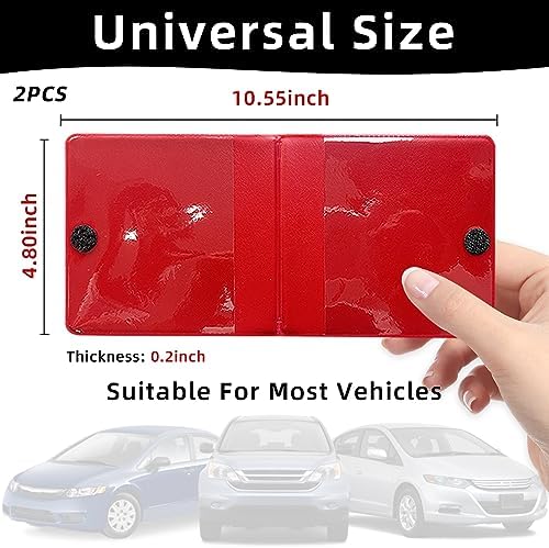 Ziciner Car Registration Insurance Holder, 2Pack Essential Auto Card Document Glove Box Organizer with Touch Fastener, Vehicle Interior Accessories Perfect for Most Car, Truck, SUV (Red/Big Car) - Image 2