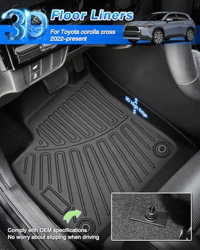 Cartist Floor Mats for Toyota Corolla Cross FWD (Includes Hybrid & Gas Models) 2022-2025 2026, All Weather and Cargo Liner for Corolla Cross Accessories, Heavy Duty Car Mats, Car Accessories - Image 2