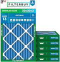 Filterbuy 20x30x2 Air Filter MERV 13 Smoke & Allergy Defense (6-Pack) by Filterbuy