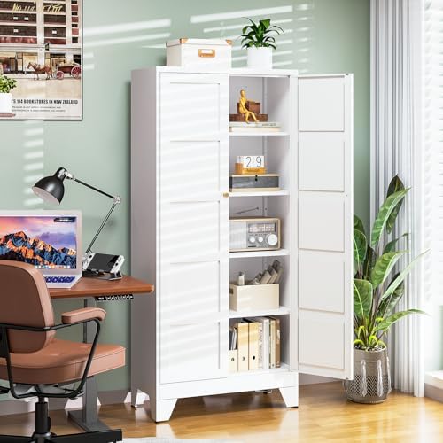 Letaya 71" H Metal Storage Cabinet with 2 Doors and 4 Shelves,Tall Kitchen Pantry Cabinets,Utility Pantry Organizers for Cupboard/Dining/Bathroom/Home Office/Garage (White, 71" H x 16" D x 32" W) - Image 5