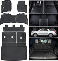 Floor Mats for Ford Expedition MAX 2018-2023 2024 (Only Fit Max 8 Seats / 2nd Row Bench Seat) with Cargo Liners,TPE All Weather Protection Floor Liners with Trunk Mat Covering The Backrest by WAYIDSS