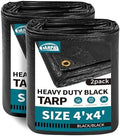 TARPAL tarp Waterproof 4x4 Feet(2Pack) Black 14mil Heavy Duty tarps by TARPAL