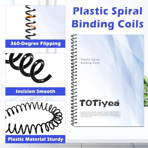 TOTiyea 100 Pack Spiral Coils,14mm,4:1 Pitch 115 Sheet Capacity - Image 4