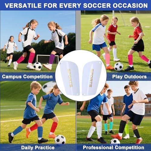 Kids Soccer Shin Guards 2 Pairs Slip-in Youth Shin Pads for Boys Girls, Lightweight PP+EVA Soccer Protective Gear Fits with Shin Guard Sleeves(not Included), Toddler to Teen Sizes Multiple Colors - Image 7