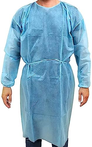 Personal Touch 20 Pack Disposable Isolation Gowns - Blue Level 2 SMS 40gsm Non-Woven Material - PPE Gowns Disposable for Dental, Medical Use, Fluid-Resistant and Latex-Free Gowns, Universal Size - Image 2