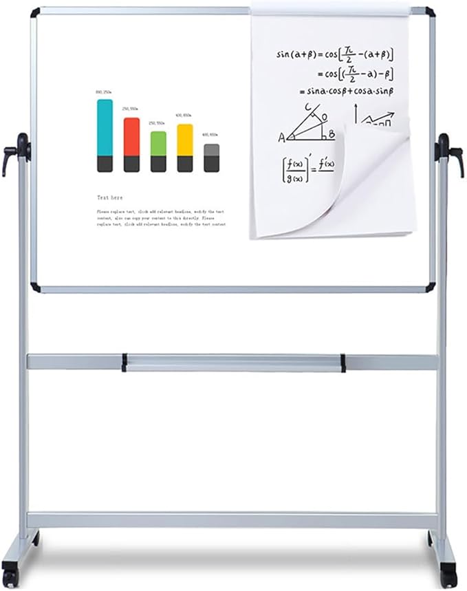VIZ-PRO Double-Sided Magnetic Mobile Whiteboard, 48 x 36 Inches, Aluminium - Image 3