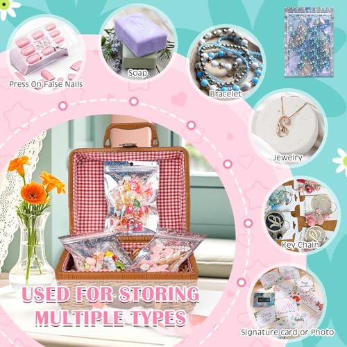 FUNFERY Star 4x6 inch Holographic Bags Resealable Bags with Clear Window - Image 4