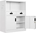 Yizosh Locking Cabinet with 2 Drawers, Metal Storage Cabinet with Locking Doors by Yizosh