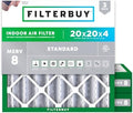 Filterbuy 20x20x4 Air Filter MERV 8 Dust & Allergy Defense (3-Pack) by Filterbuy