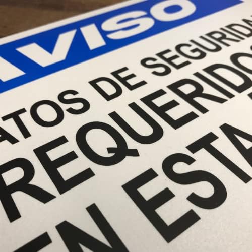 TRADESAFE Spanish Safety Shoes Required Sign, Aluminum PPE Safety Signs - Image 4