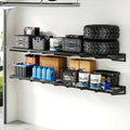 FLEXIMOUNTS 2x4ft Garage Storage, 4 Pack Garage Wall Shelving, Black by FLEXIMOUNTS