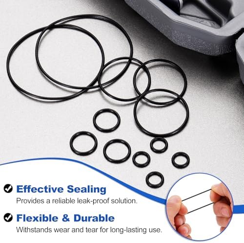 uxcell 200Pcs AS-016 NBR 70A O-Rings 5/8"ID x 1/16"CS/0.614"ID x 0.07"CS - Image 4