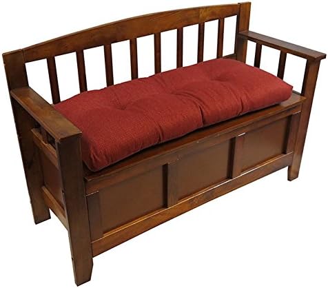 Klear Vu The Gripper Non-Slip Tufted Bench Cushion for Indoor Furniture, Assembled in USA, Entryway Storage, Bay Window, Corner Nook or Piano Seat, 35 Inches, Solid Flame by KlearVUHomeTextiles