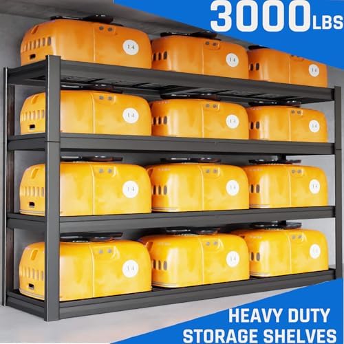 55" W Heavy Duty Garage Shelving 30" D Metal Shelving Unit, 4 Tier Adjustable Storage Shelves, Steel Industrial Shelving for Basement - Image 4