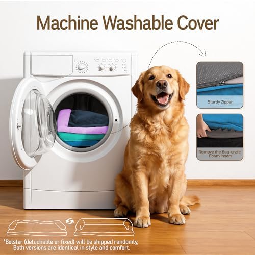 Comfort Expression Washable Dog Bed with Bolster for Medium to Large Dogs - Image 5