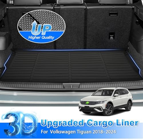Floor Mats for Volkswagen Tiguan 2018-2023 2024 (Only for 5 Seater), All Weather Cargo Liner for Tiguan Accessories, Heavy Duty Car Mats, Car Accessories - Image 5