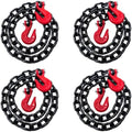 4PK Falcon Cargo 1/2" X 6' Grade 80 Transport Binder Chain - 12,000 LBS WLL - Clevis Grab Hook, Tie-Down, Towing by Falcon+Cargo