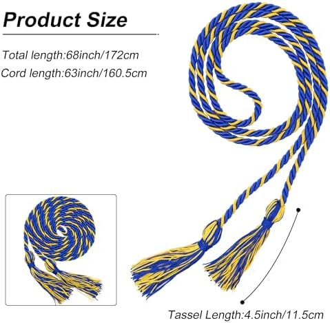 GraduationMall Graduation Honor Cord 68" RoyalGold - Image 4