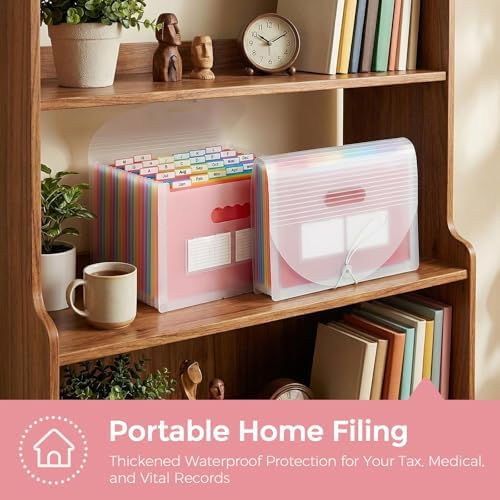 SKYDUE Accordion File Organizer with 26 Pockets & Label Stickers, Expanding File Folders Fit for A4 & Letter Size Paper, Multi-Functional Document Organizer for Home & Office File Management - Image 4