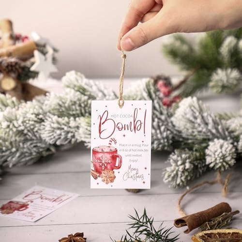 Gersoniel 200 Pcs Christmas Snowflake Hot Cocoa Bomb Instruction Tags - Image 5
