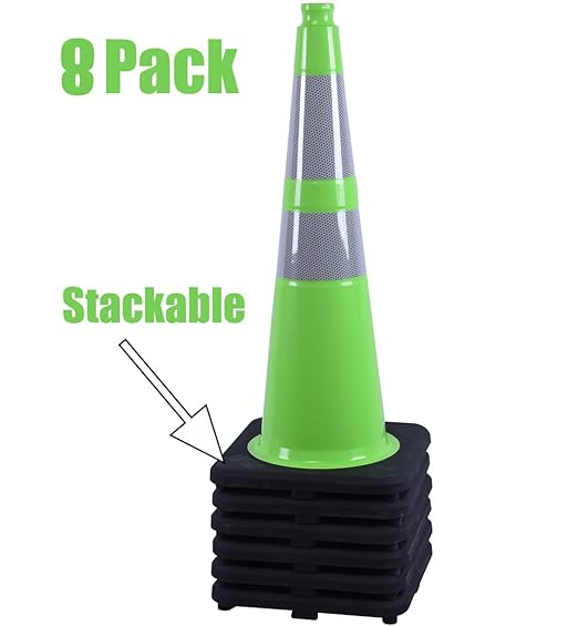 BESEA 8Pack 28" inch Traffic Cones Green Safety Cones - Image 7