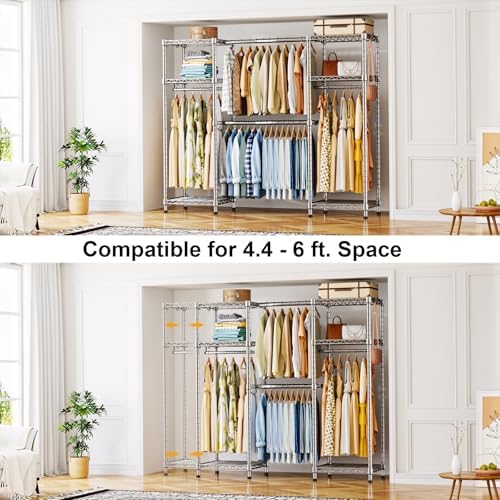 Ulif E7 Heavy Duty Closet Garment Rack, Clothes Storage Organizer System - Image 4
