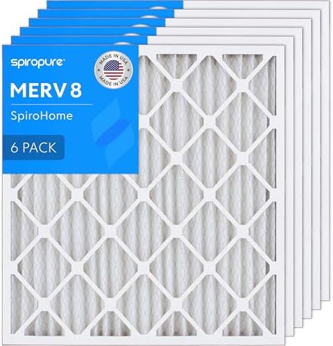 SpiroPure 30X32X2 MERV 8 Geothermal Air Filters - Made in USA (6 Pack) by SpiroPure