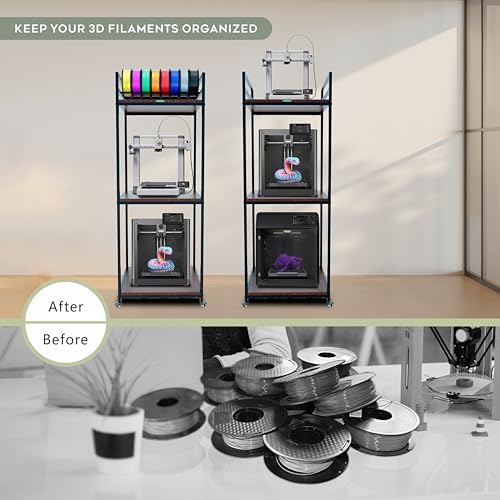 PT2 Ultimate Large 3D Printer Storage Solution, Heavy-Duty 3-Tier Stand & Filament Organizer Rack for Biggest Printers on Wheels - Image 4