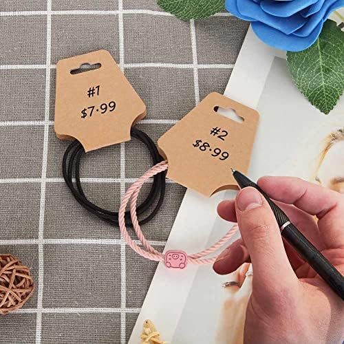 200 Pieces Keychain Display Cards with Adhesive Necklace Bracelet Jewelry Hanging Blank Kraft Paper Packaging Tags - Image 5