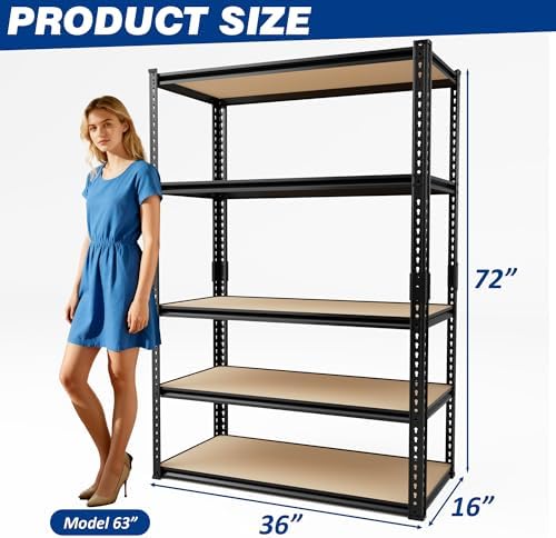 2025LBS Storage Shelves Heavy Duty 5 Tier Garage Storage Shelves - Image 3